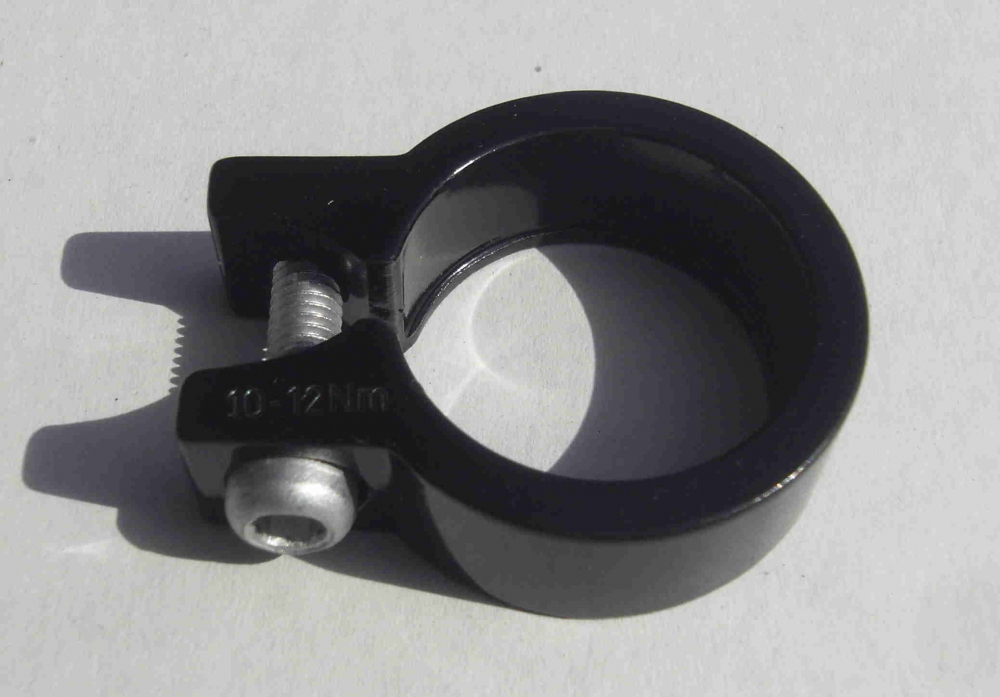 Collier de selle 29,9 mm, aluminium, noir 