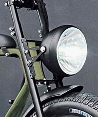 Phare avant pour moto ou e-bike 6 1/2 pouces noir brillant