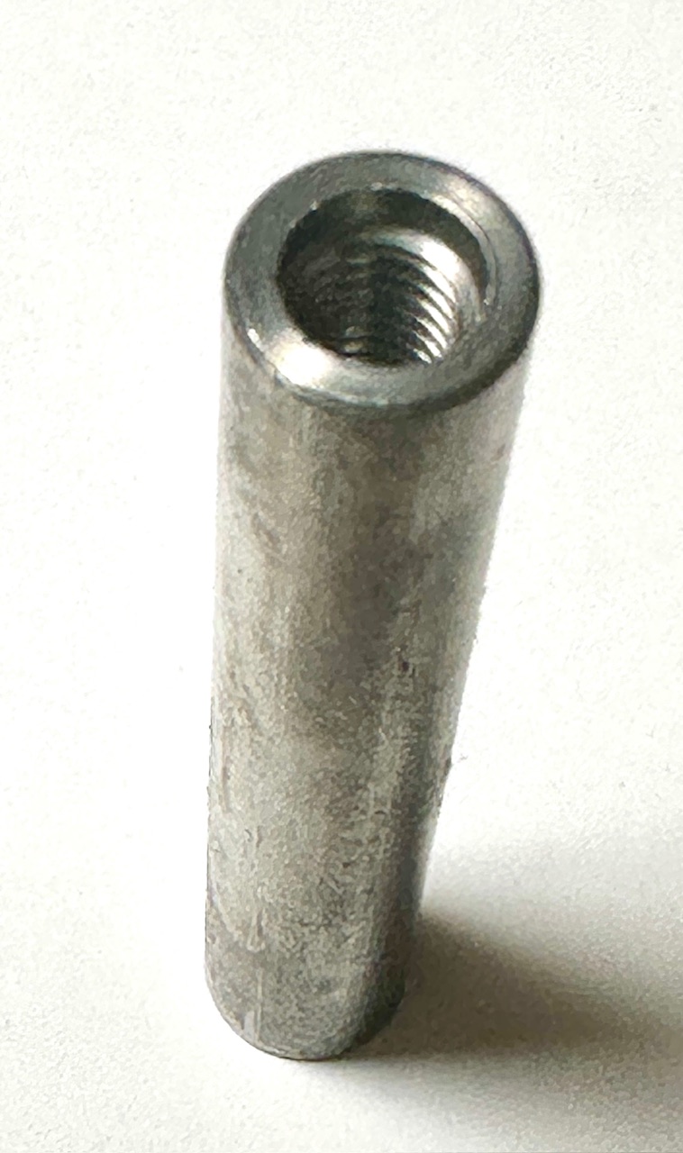 Manchon de raccordement / douille filetée rond M6, 60 x 10 mm