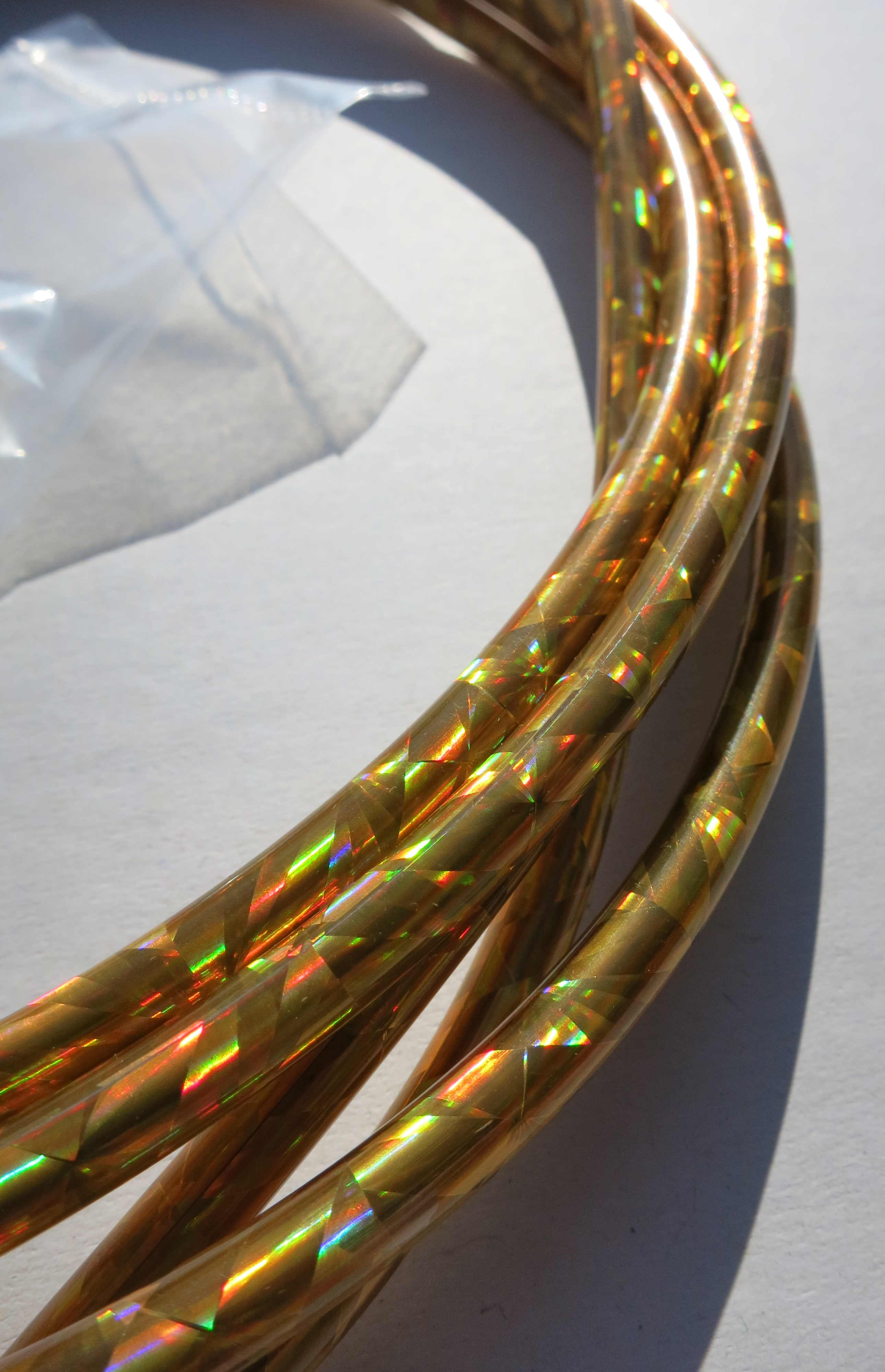 Gaine câble Bowden, doré métallisé, 2,50 m x 5 mm 