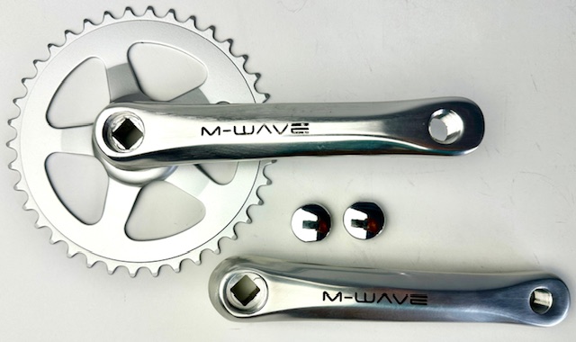 Pédalier M-WAVE Monoplateau pour Axe Carré JIS, 38 Dents