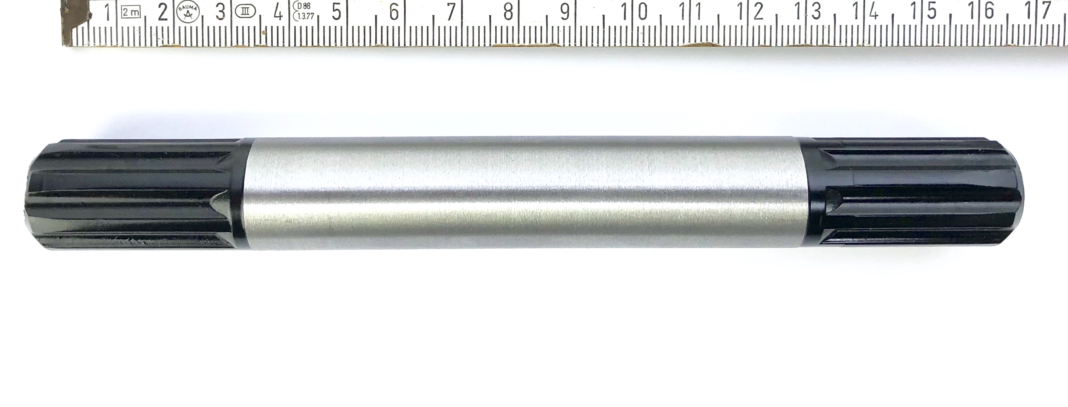 Pièce spéciale:  Axe de pédale 165 mm de large, acier argenté, poli