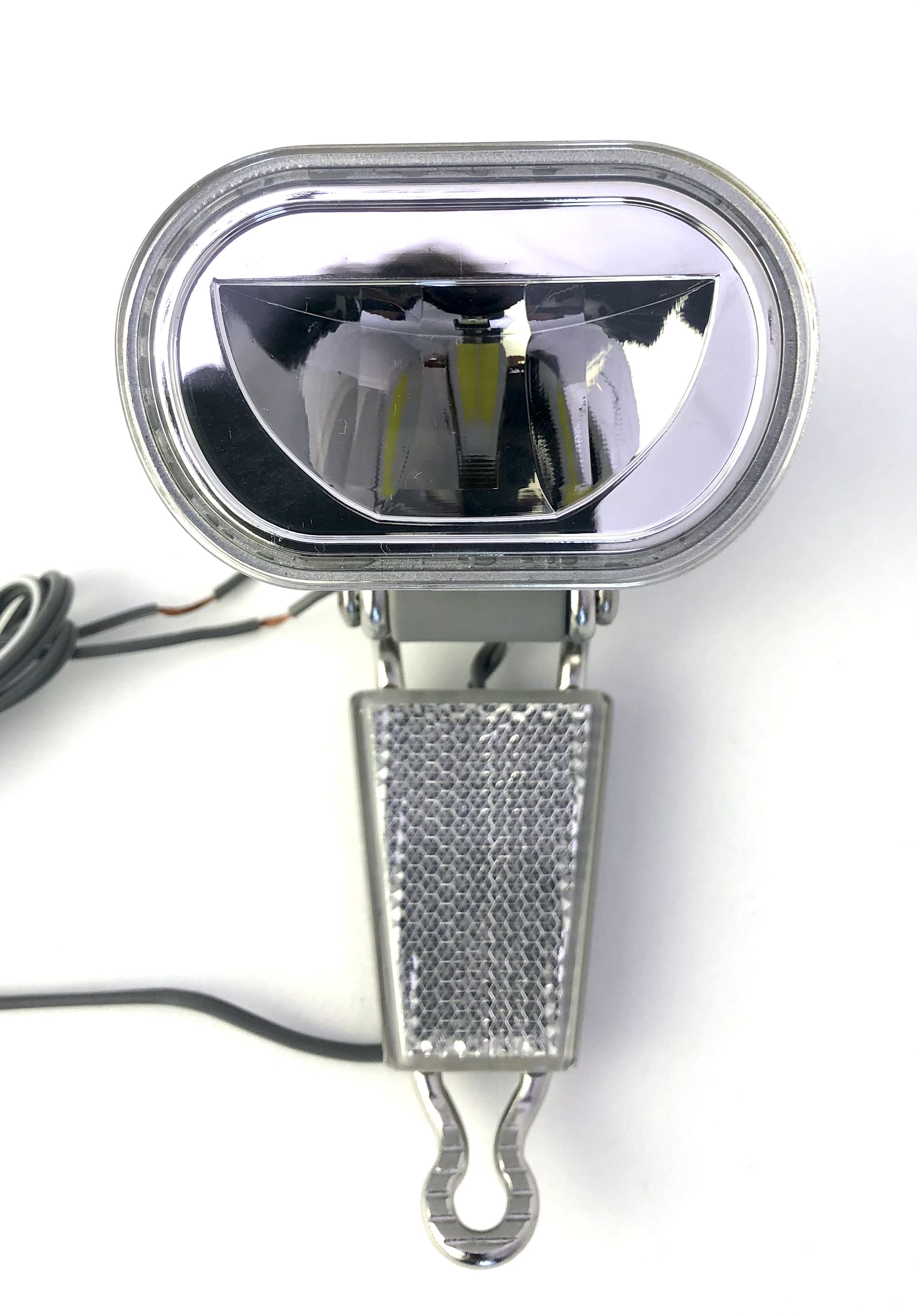 Philips LED E-Bike front lamp, silver with reflector, fork mount