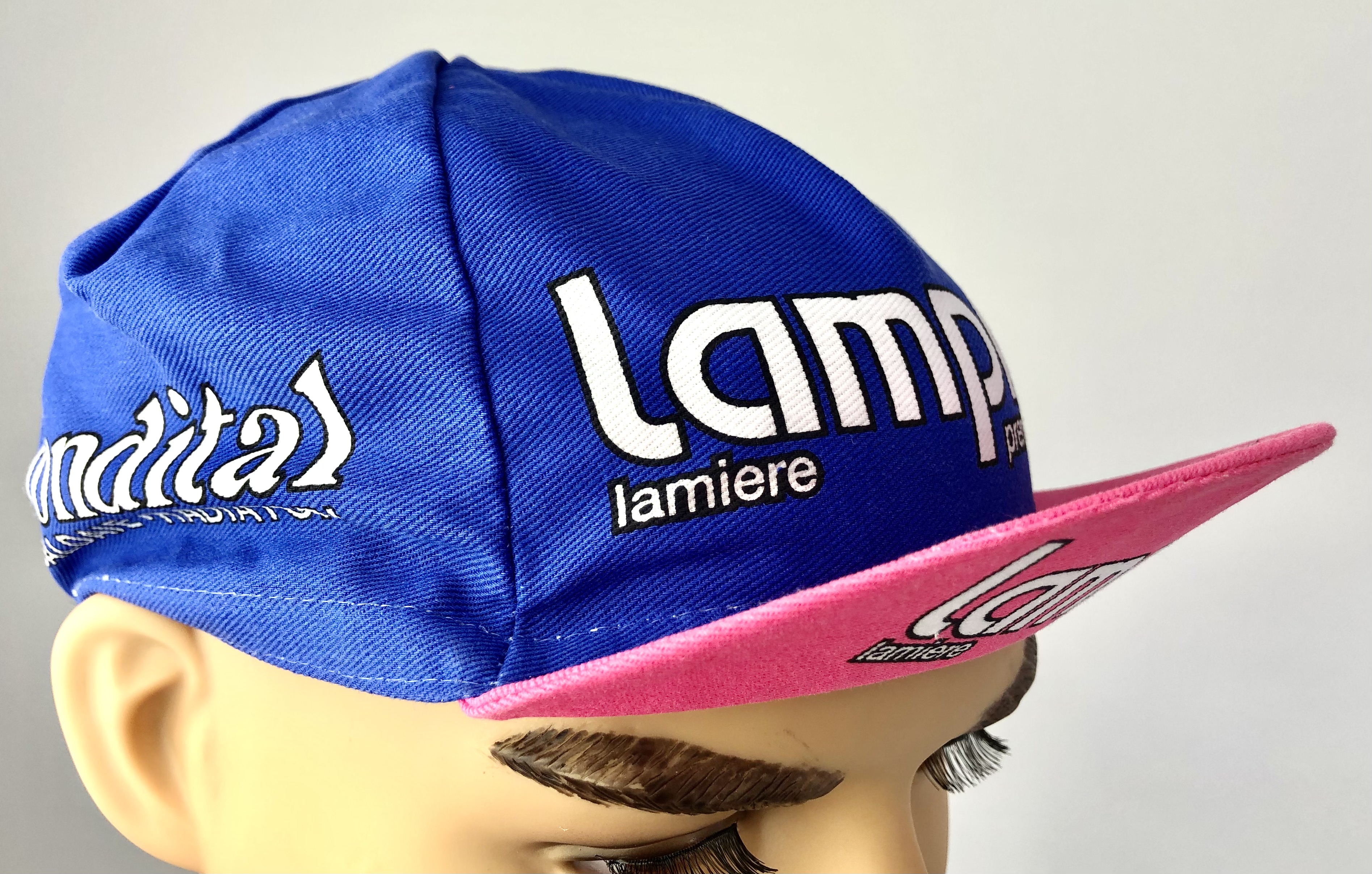 Rennradkappe_Historical_team_cap_retro_cycling_cap_radmutze_Rennkappe_Cycling_-Radlercap_La-Casquette_fahrradkultur_Lampre-Fondital