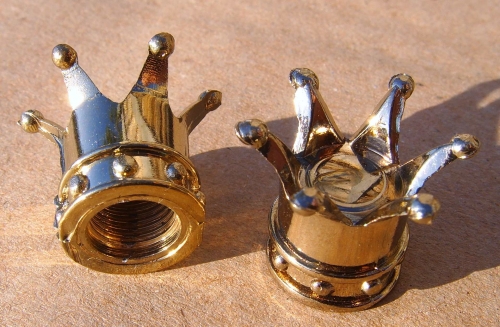 Bouchons de valve couronne, doré 