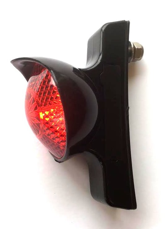 Classic Cycle Feu arrière rétro batterie LED rouge avec boîtier noir 