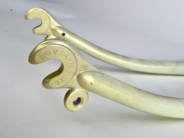 Fourche de vélo de course avec pattes Campagnolo 700c années 70-80 Longueur de tige : 195 mm nacre