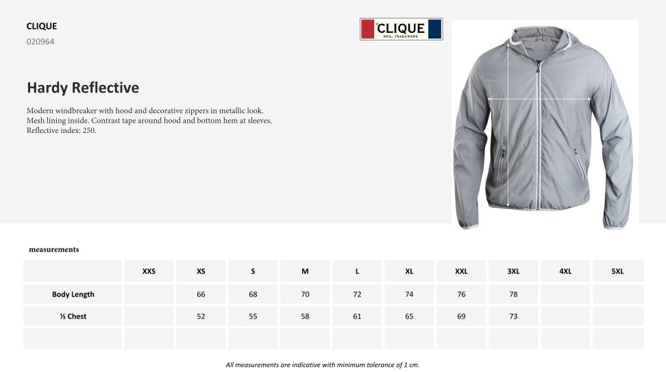 Grossentabelle-reflektierende-Fahrradjacke