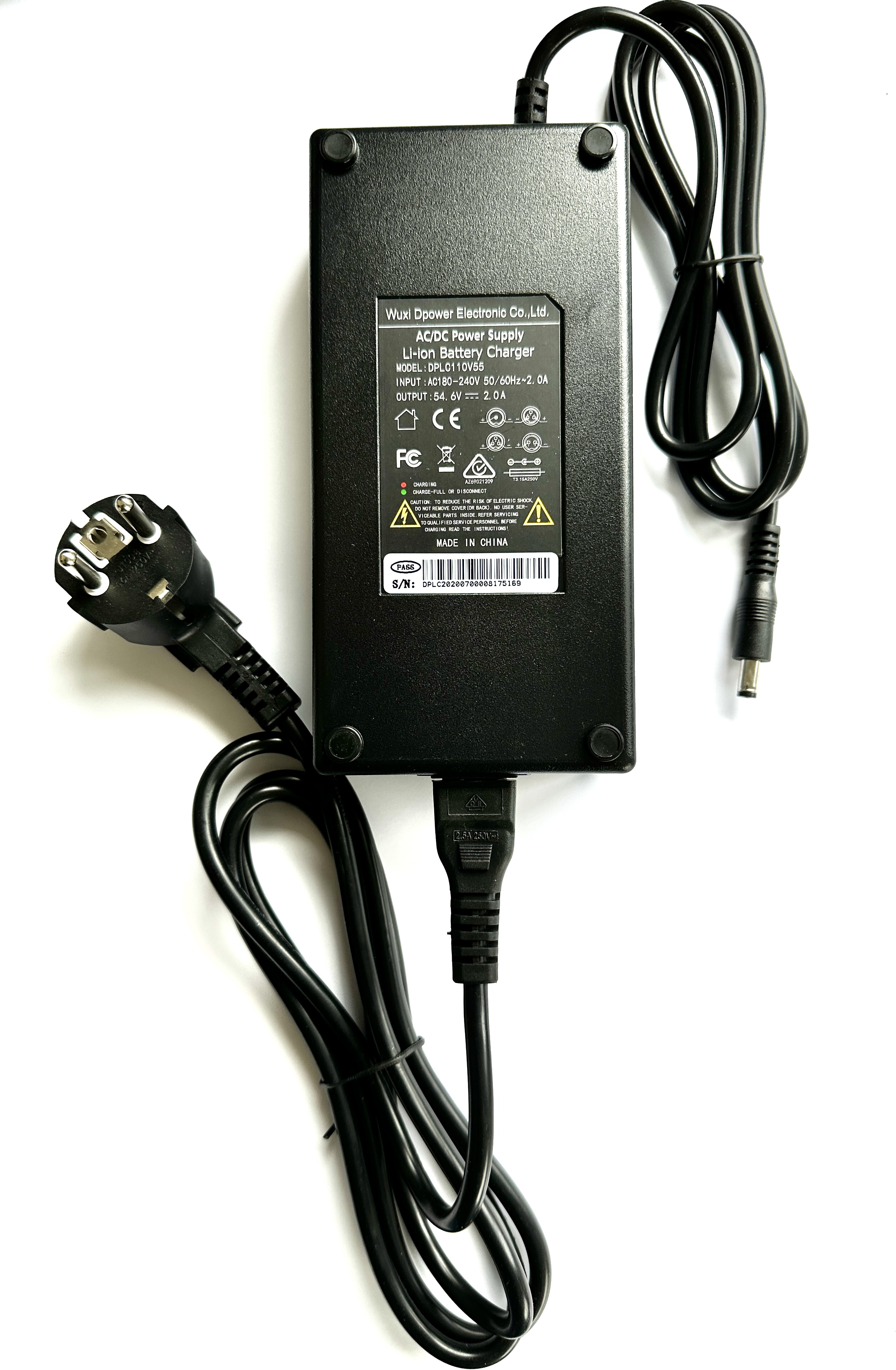 48V Chargeur de batterie Li-ion DC, 180 - 240V 2.0A