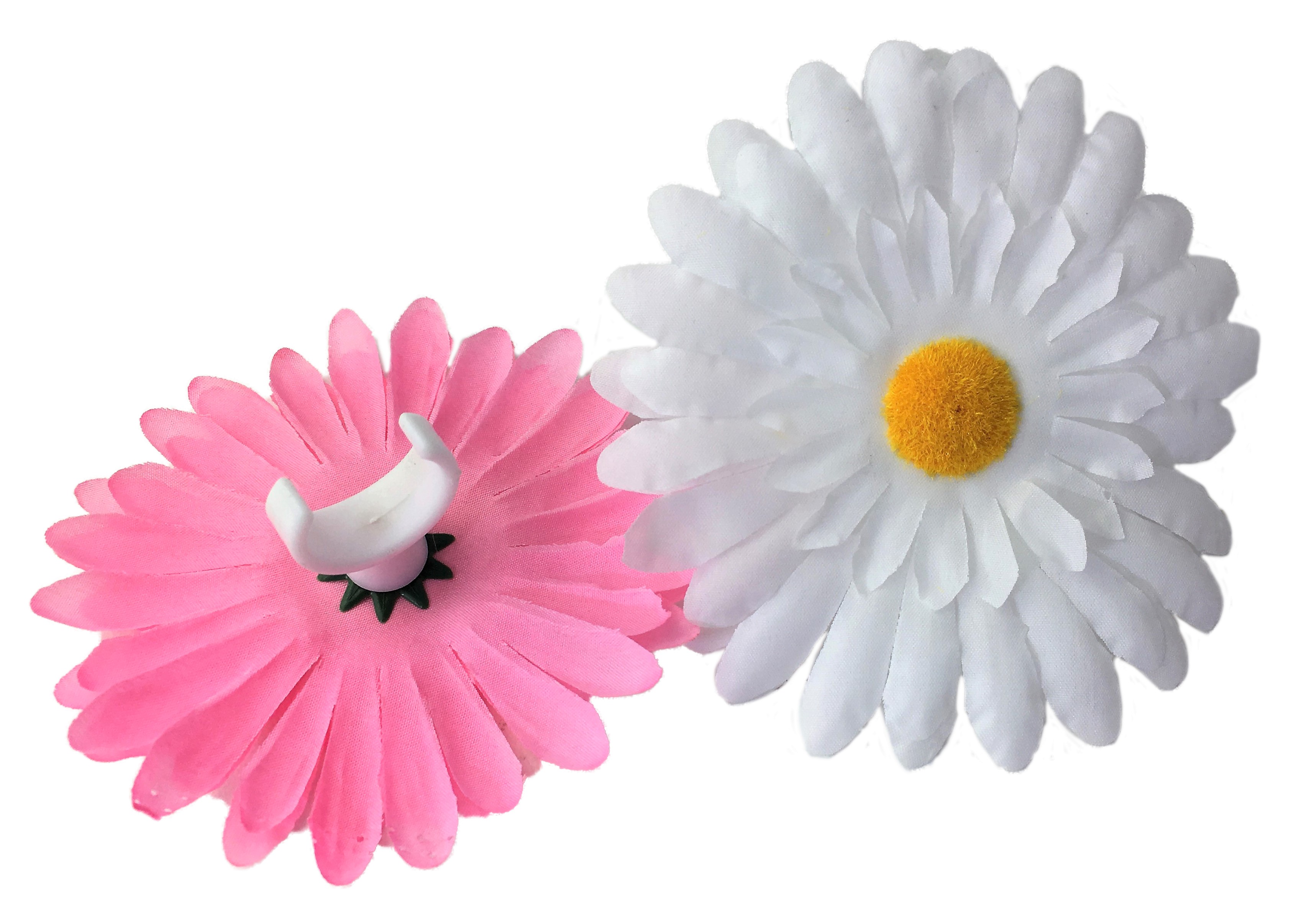 Fleur pour guidon, chrysanthème, rose et blanche