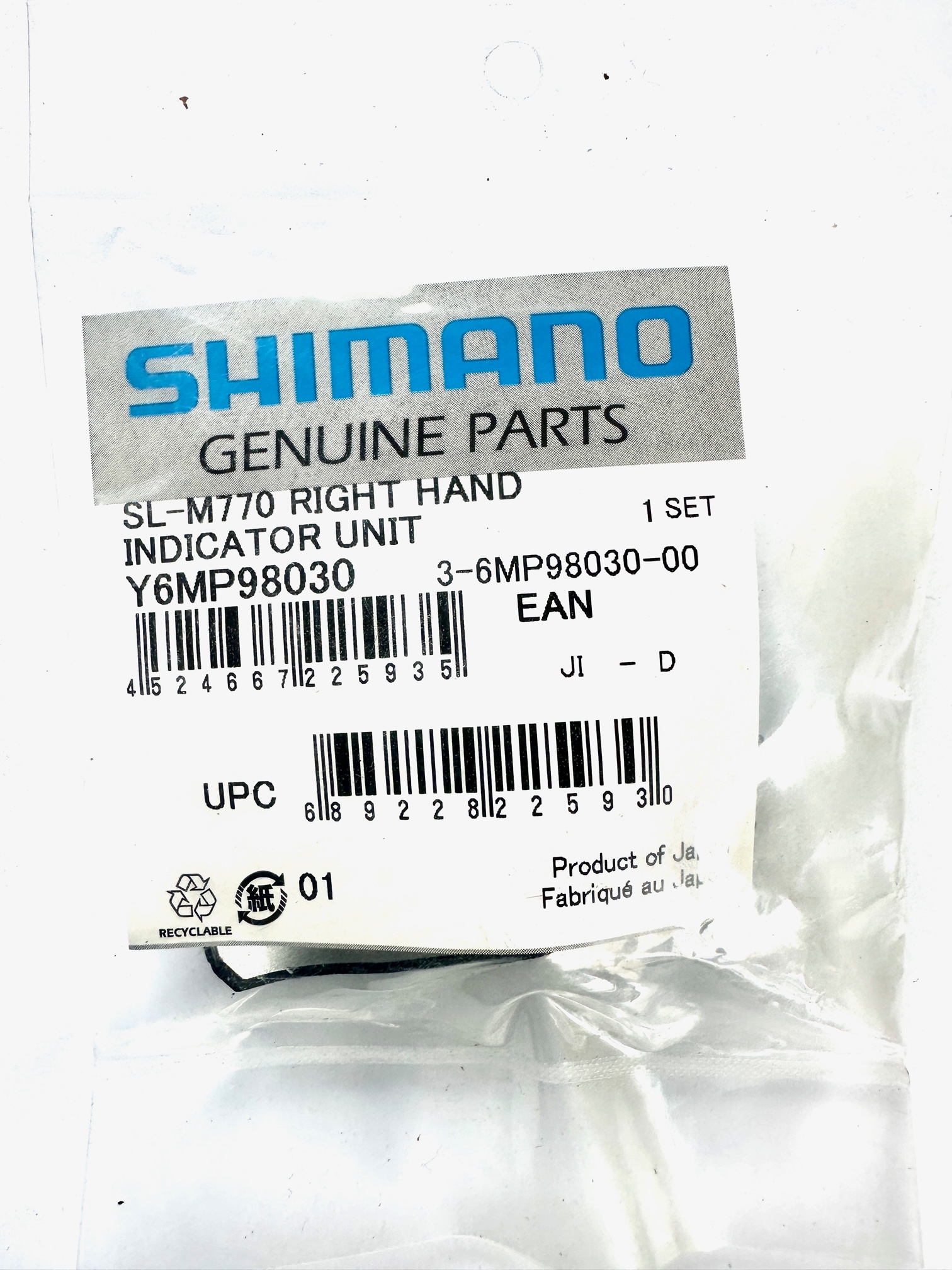 SHIMANO Deore XT Indicateur de vitesse droite SL-M770