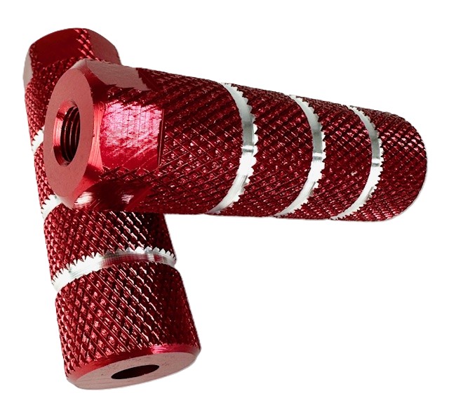 Pegs / repose-pieds BMX en aluminium pour essieu M10 – Rouge, pour essieu avant