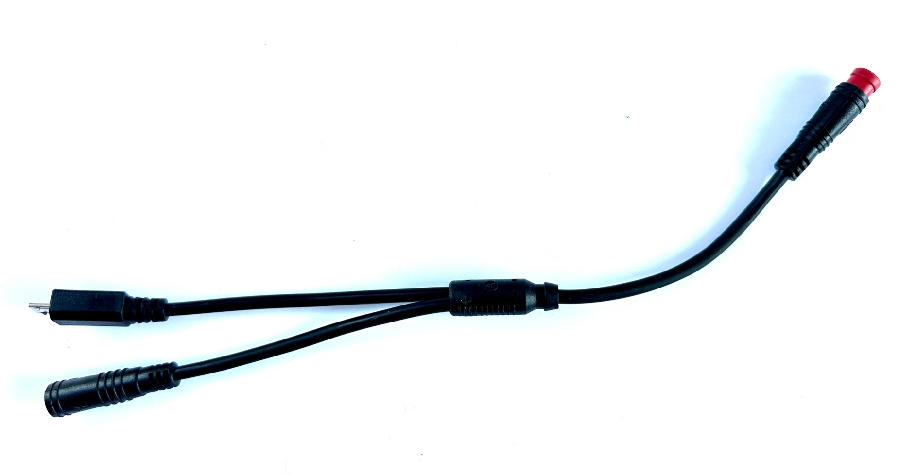HIGO / Julet Câble Y 17,5 cm pour Ebike, 2 PIN rouge sur 2 PIN rouge et USB micro B