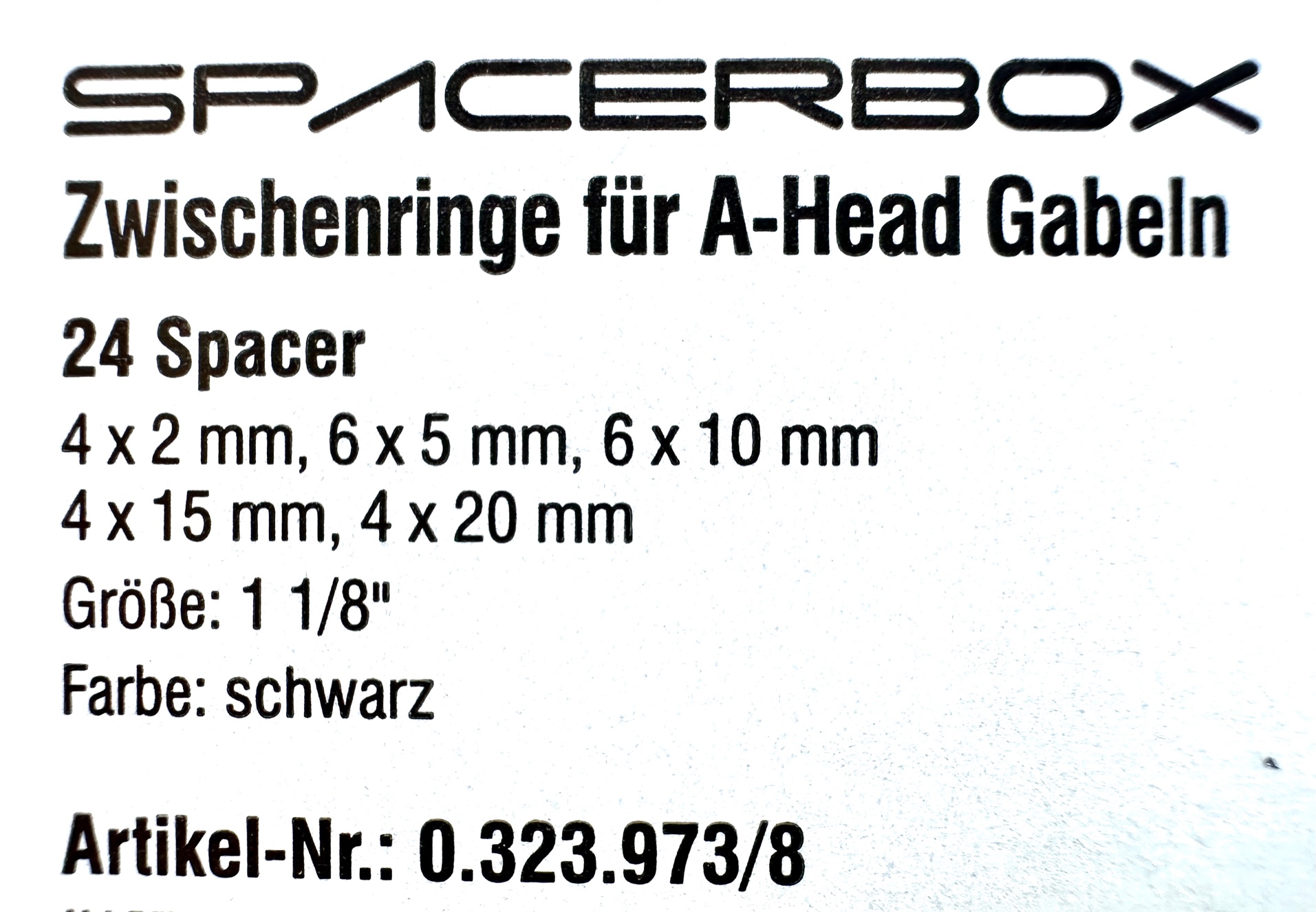 CONTEC Spacer Box Set de bagues d'écartement en aluminium por 1 1/8", 24 pièces