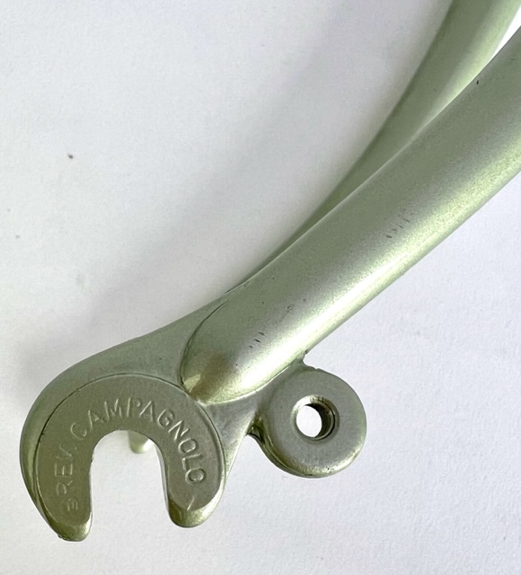 Fourche de vélo de course avec pattes Campagnolo 700c années 70-80 Longueur de tige : 230 mm blanc / vert