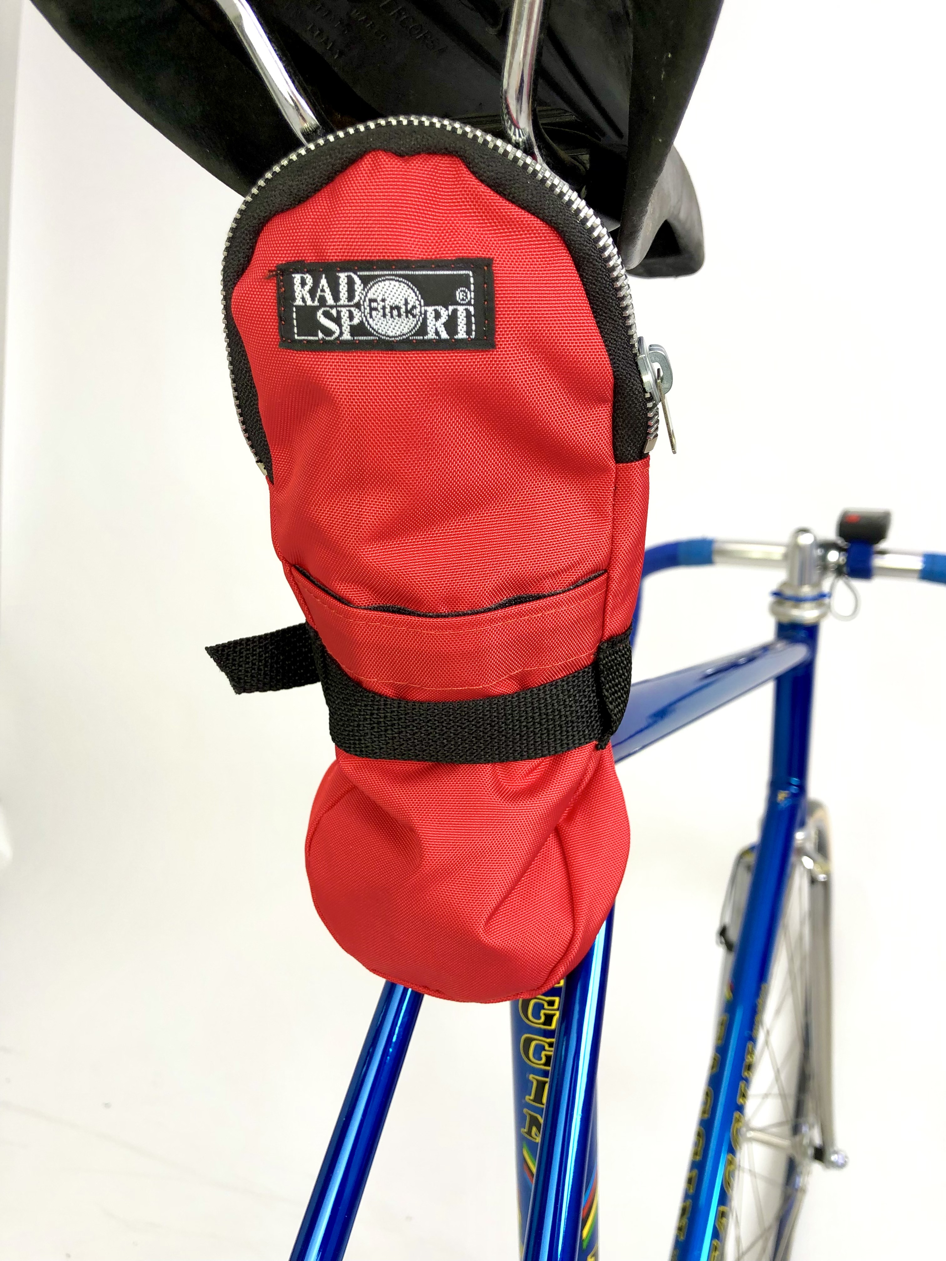 Sacoche vélo route pneu sac nylon rouge