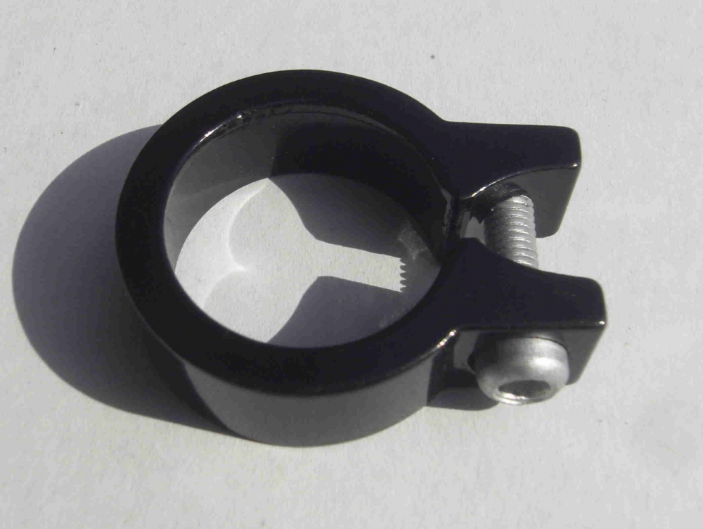 Collier de selle 29,9 mm, aluminium, noir 